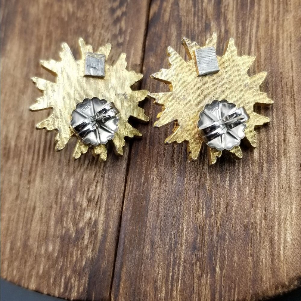 Star temptress ruby medallion earrings E276 - Picture 2 of 3